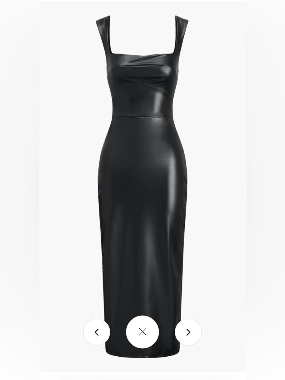 Commense: Faux Leather Bodycon Midi Dress